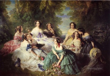 Franz Xaver Winterhalter Painting - The Empress Eugenie Surrounded by her Ladies in Waiting Franz Xaver Winterhalter